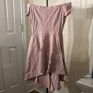 Windsor Blush Off-Shoulder High Low Dress